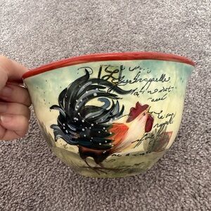 Susan Winget Rooster Cereal Salad Bowls 6 1/4” Excellent Condition